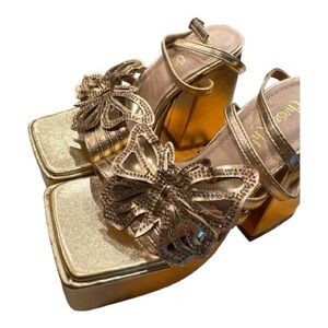 Elegant Gold Butterfly Heels